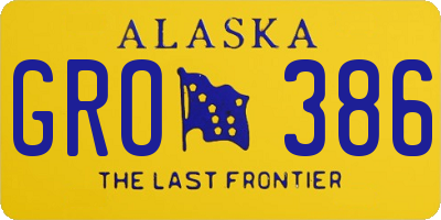 AK license plate GRO386