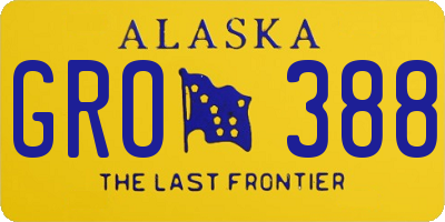 AK license plate GRO388