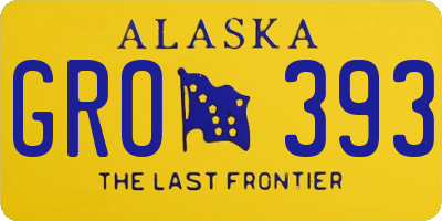 AK license plate GRO393