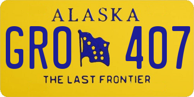 AK license plate GRO407