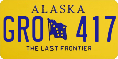AK license plate GRO417