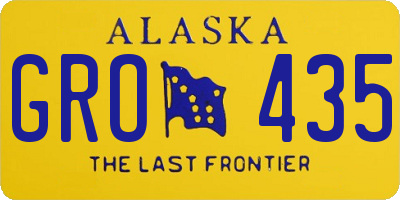 AK license plate GRO435