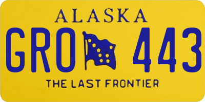 AK license plate GRO443