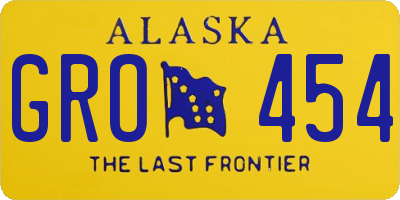 AK license plate GRO454