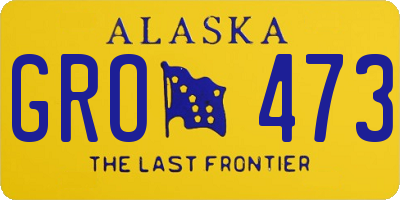 AK license plate GRO473
