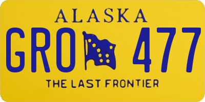 AK license plate GRO477
