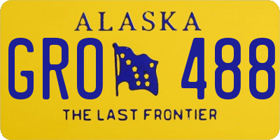 AK license plate GRO488