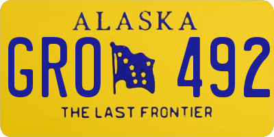 AK license plate GRO492