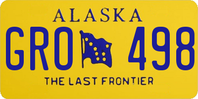 AK license plate GRO498