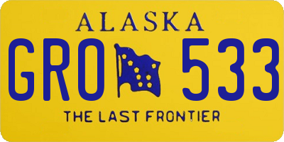 AK license plate GRO533