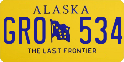 AK license plate GRO534