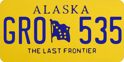 AK license plate GRO535