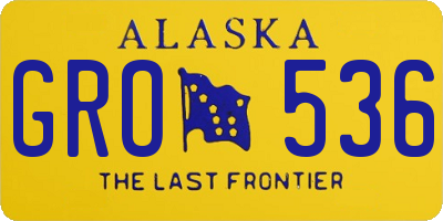 AK license plate GRO536