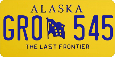 AK license plate GRO545