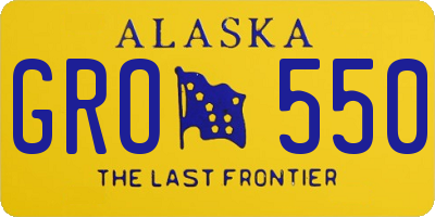 AK license plate GRO550