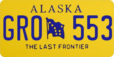 AK license plate GRO553
