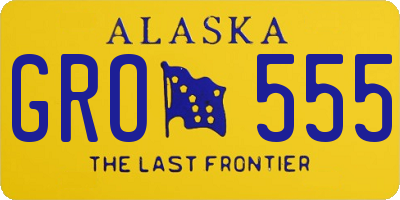 AK license plate GRO555