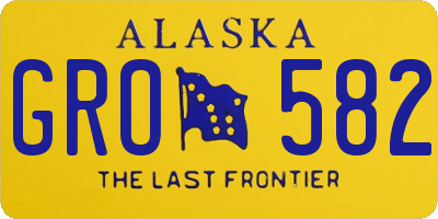 AK license plate GRO582