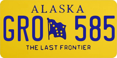 AK license plate GRO585