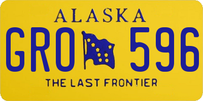 AK license plate GRO596