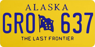 AK license plate GRO637