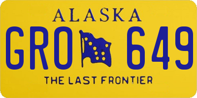 AK license plate GRO649