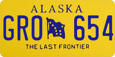 AK license plate GRO654