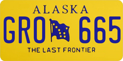 AK license plate GRO665