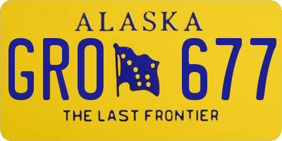 AK license plate GRO677