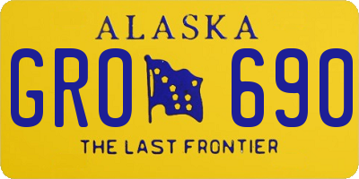 AK license plate GRO690