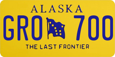 AK license plate GRO700