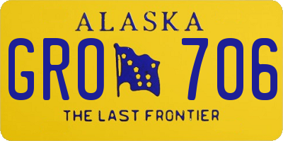AK license plate GRO706