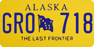 AK license plate GRO718