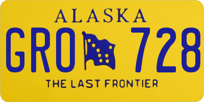AK license plate GRO728