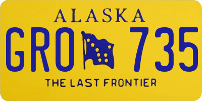 AK license plate GRO735