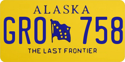 AK license plate GRO758