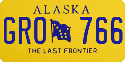 AK license plate GRO766