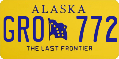 AK license plate GRO772