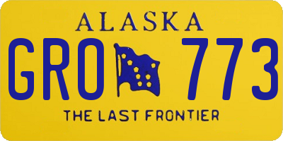 AK license plate GRO773