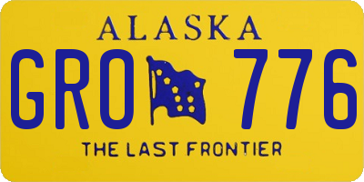 AK license plate GRO776