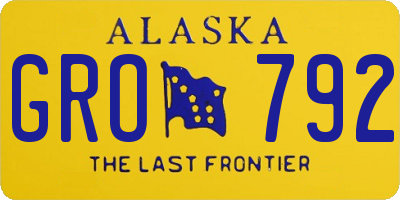 AK license plate GRO792