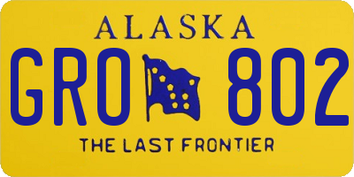 AK license plate GRO802