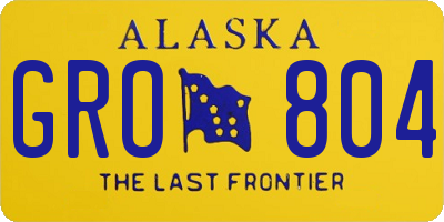 AK license plate GRO804
