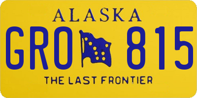 AK license plate GRO815