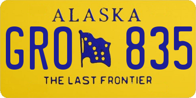 AK license plate GRO835