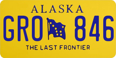AK license plate GRO846