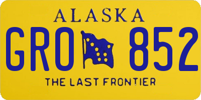 AK license plate GRO852