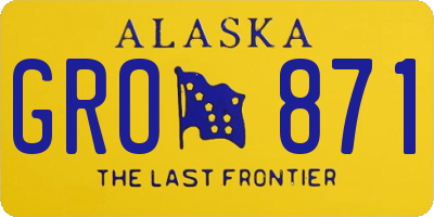 AK license plate GRO871