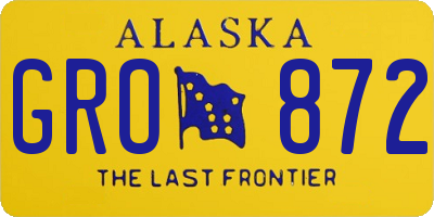 AK license plate GRO872