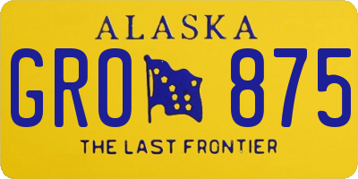 AK license plate GRO875